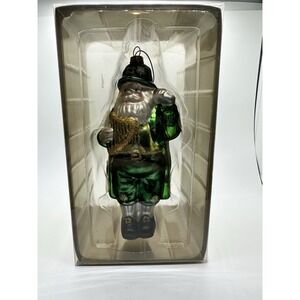 Blown Glass St. Patrick's Christmas  Ornament - Irish Santa- Luck O' The Irish